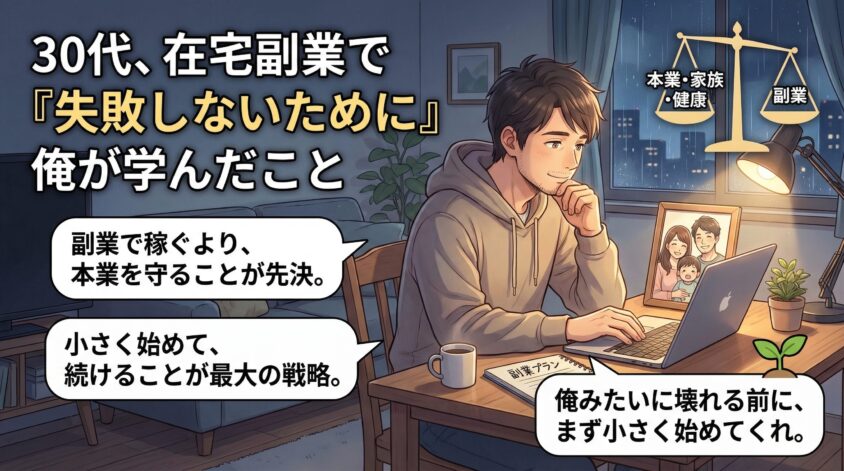 30代が在宅副業で「失敗しないために」俺が学んだこと