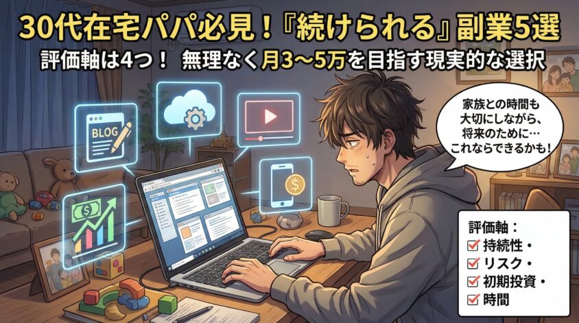 30代・在宅・初心者の3条件で絞り込んだ副業5選