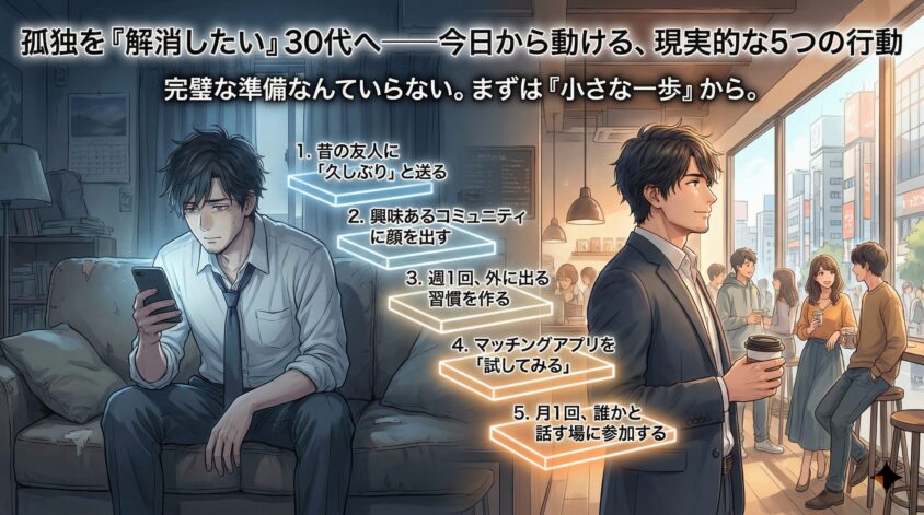 孤独を「解消したい」人へ——今日から動ける、現実的な5つの行動
