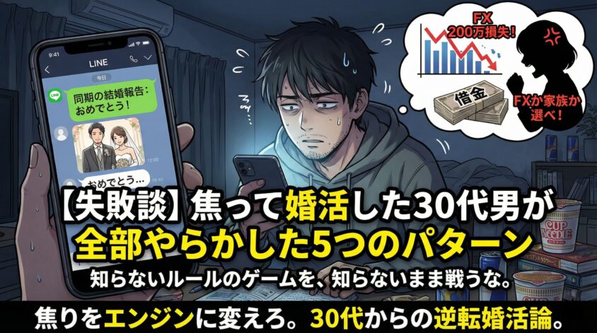 【失敗談】焦って婚活した30代男が全部やらかした5つのパターン