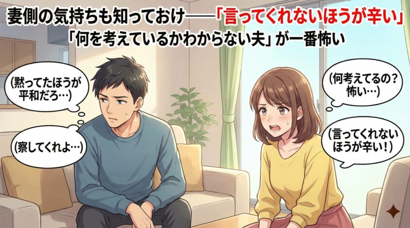 妻側の気持ちも知っておけ——「言ってくれないほうが辛い」