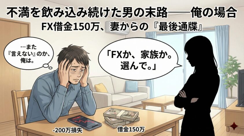 不満を飲み込み続けた男の末路——俺の場合