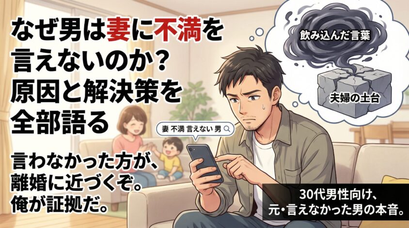 なぜ男は妻に不満を言えないのか?原因と解決策を全部語る