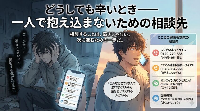どうしても辛いとき——一人で抱え込まないための相談先