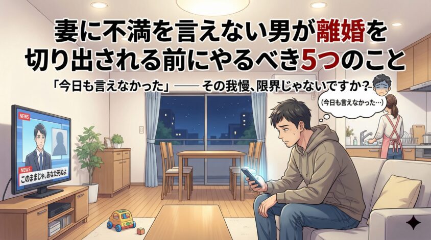 妻に不満を言えない男が離婚を切り出される前にやるべき5つのこと