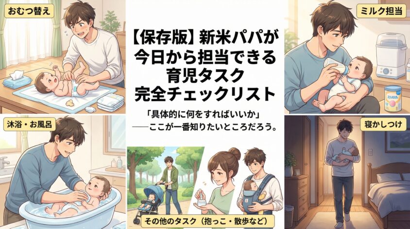 【保存版】新米パパが今日から担当できる育児タスク完全チェックリスト