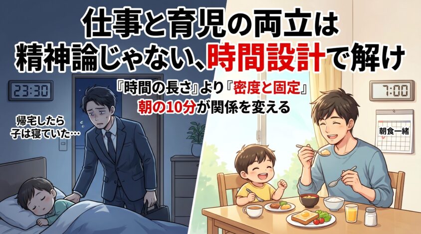 仕事と育児の両立は精神論じゃない、時間設計で解け
