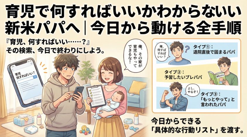 育児で何すればいいかわからない新米パパへ|今日から動ける全手順