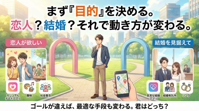 まず「目的」を決める ── 恋人が欲しいのか、結婚したいのか、それだけで動き方が変わる