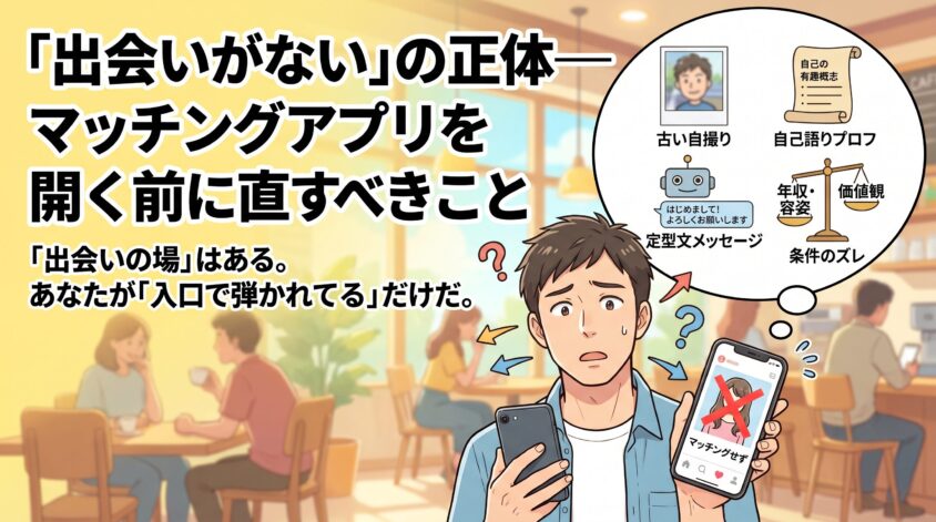 「出会いがない」の正体—マッチングアプリを開く前に直すべきこと