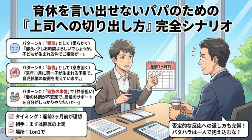 育休を言い出せないパパのための「上司への切り出し方」完全シナリオ
