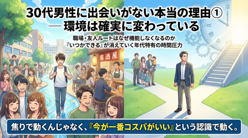 30代男性に出会いがない本当の理由① ── 環境は確実に変わっている