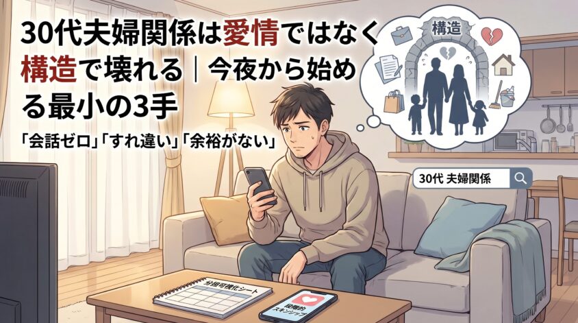 30代夫婦関係は愛情ではなく構造で壊れる｜今夜から始める最小の3手