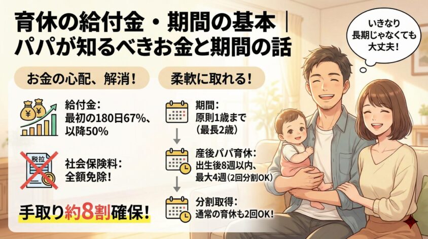 育休の給付金・育休期間の基本|パパが知っておくべきお金と期間の話