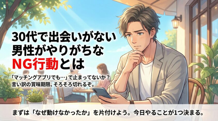 30代で出会いがない男性がやりがちな4つのNG行動とは