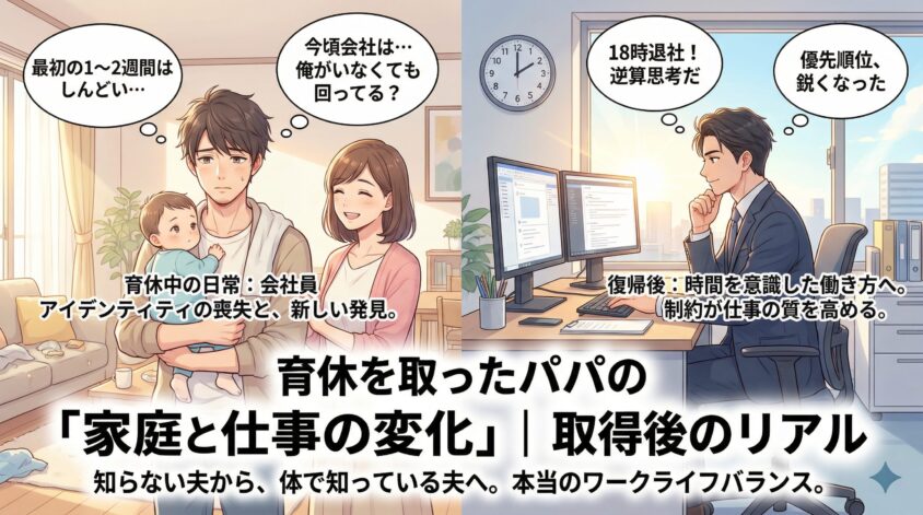 育休を取ったパパの「家庭と仕事の変化」|取得後のリアル