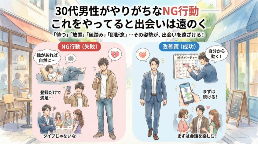30代男性がやりがちなNG行動 ── これをやってると出会いは遠のく