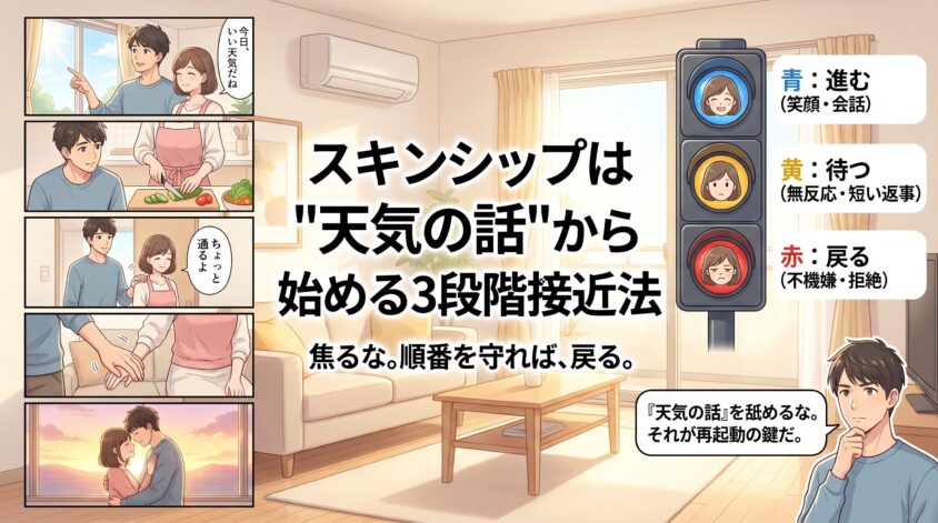 スキンシップは"天気の話"から始める3段階接近法