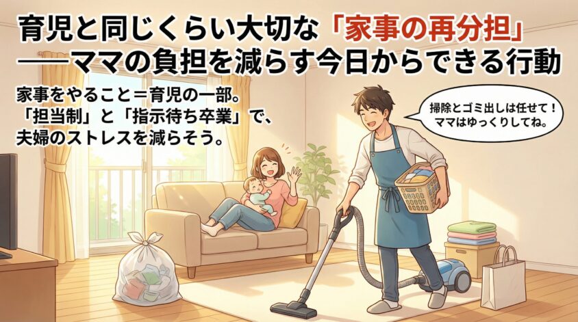 育児と同じくらい大切な「家事の再分担」——ママの負担を減らす今日からできる行動