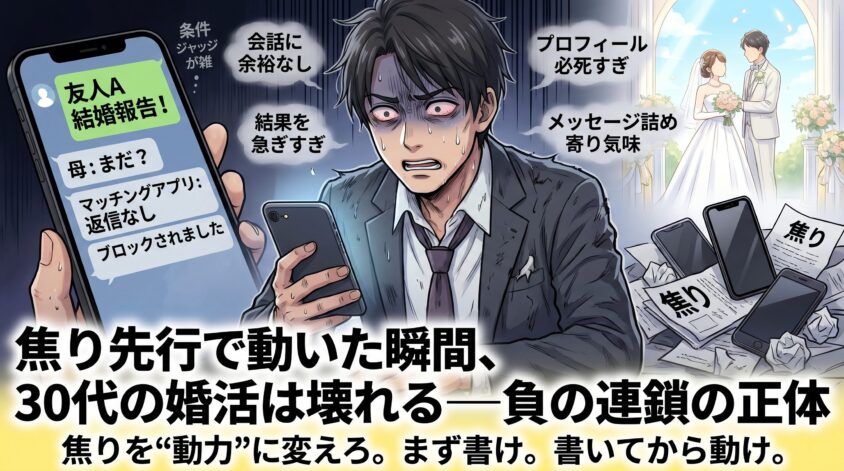 焦り先行で動いた瞬間、30代の婚活は壊れる—負の連鎖の正体